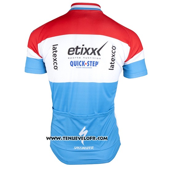 2017 Maillot Ciclismo Etixx Quick Step Champion Luxembourg Manches Courtes et Cuissard